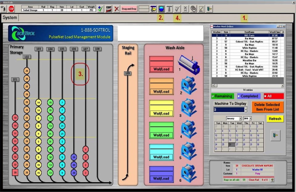 Call-off station screenshot